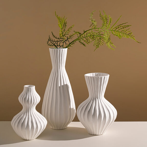 Retro Striped Flower Vase
